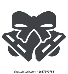 christmas bells black icon on white background
