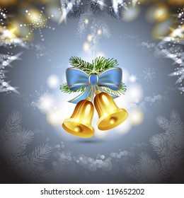 Christmas bells with blue bow