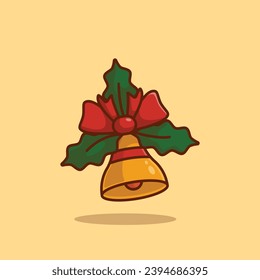 Christmas bells cartoon vector illustration crhistmas stuff concept icon isolated