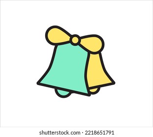Christmas bells colored icon. Christmas time. Symbol or logo for projects