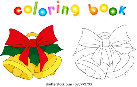 Christmas bells. Coloring book for kids