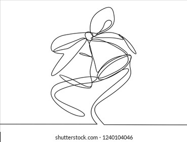 Christmas bells. Continuous line