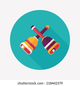 Christmas bells flat icon with long shadow,eps10