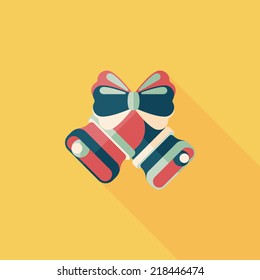 Christmas bells flat icon with long shadow eps10