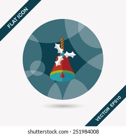 Christmas bells flat icon with long shadow,eps10