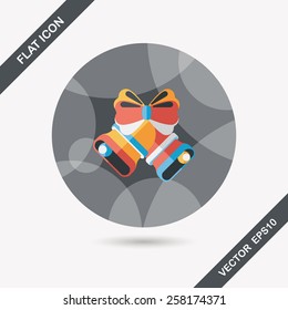 Christmas bells flat icon with long shadow eps10