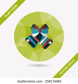 Christmas bells flat icon with long shadow eps10