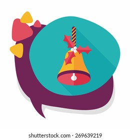 Christmas bells flat icon with long shadow,eps10
