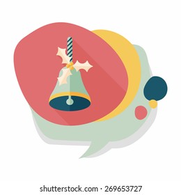 Christmas bells flat icon with long shadow,eps10