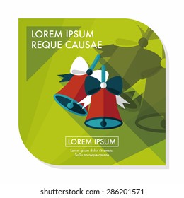 Christmas bells flat icon with long shadow,eps10