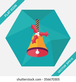 Christmas bells flat icon with long shadow,eps10