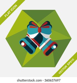 Christmas bells flat icon with long shadow eps10