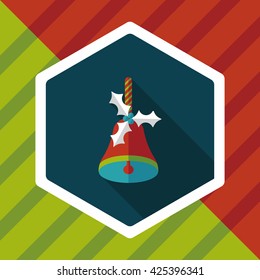 Christmas bells flat icon with long shadow,eps10