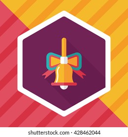Christmas bells flat icon with long shadow,eps10