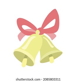 Christmas bells flat vector illustration isolate on a white background