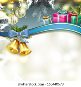 Christmas bells with gifts