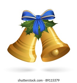 Christmas bells with holly and bow