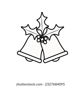 Christmas bells icon. Christmas bell holiday decoration. Vector illustration.