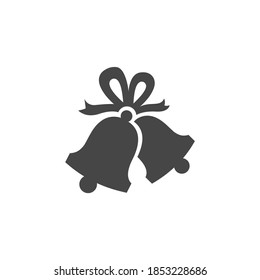 Christmas Bells Icon Black and White Vector Graphic