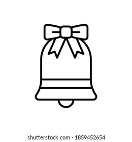 Christmas bells icon celebration, Merry Christmas decoration, Happy X'mas new year greeting gift design template, Outline design vector Illustration
