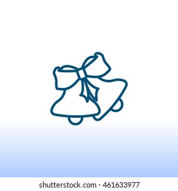 Christmas bells icon Flat.