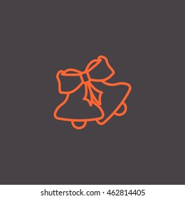 Christmas bells icon Flat.