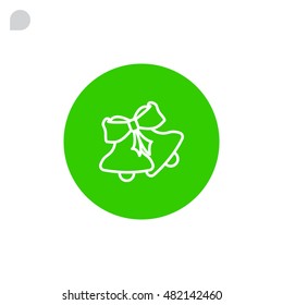 Christmas bells icon Flat.