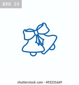 Christmas bells icon Flat.