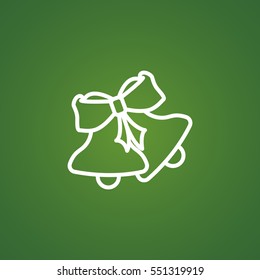Christmas bells icon Flat.