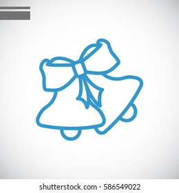 Christmas bells icon Flat.