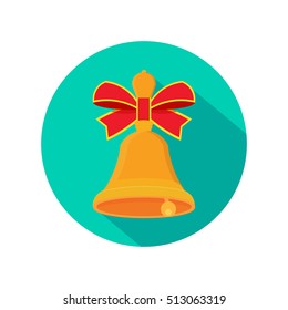 Christmas bells icon. Flat design.