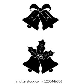 Christmas bells icon, logo on white background