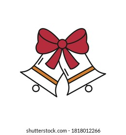 Christmas bells icon on white background. New Year illustration. Vector illustration.