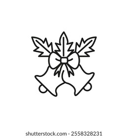 Christmas bells icon Symbol mark in Outline style