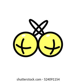 Christmas bells icon. Vector flat line