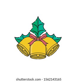 Christmas Bells icon vector illustration isolated on white background. Christmas Hand Bells in trendy flat design style. Christmas Bells vector icon modern and simple flat symbol for website, logo.