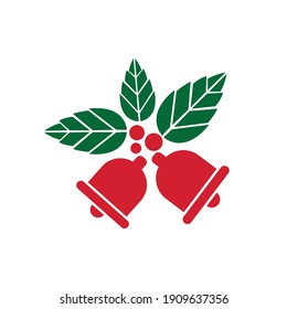 Christmas bells icon. Vector illustration. Flat design.