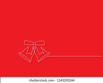 Christmas bells isolated line drawing, vector illustration design. Christmas collection.