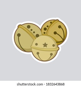 Christmas bells. Isolated vector illustration.
