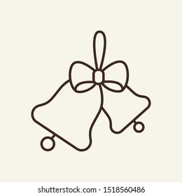 Christmas bells line icon. Winter, New Year, holiday. Christmas concept. Vector illustration can be used for topics like winter holidays, entertainment, Christmas