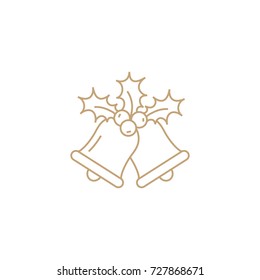 christmas bells  line vector icon