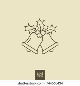 christmas bells  line vector icon