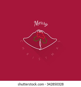Christmas bells lineal design, elegant minimalist set