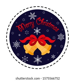 Christmas bells. Merry Christmas. Flat vector illustration. Can be used for design greeting card, invitation or banner , sticker, pin, patch , logos , icons for mobile applications.