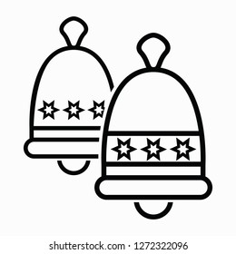 Christmas bells minimal vector graphics icon.