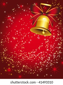 Christmas bells on red.