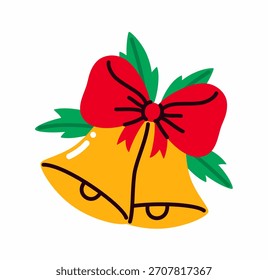 Christmas bells with a red bow.