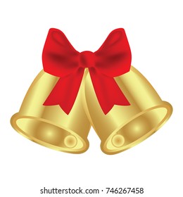 Christmas bells with red bow 