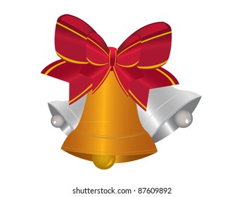 Christmas bells with red bow