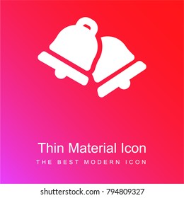 Christmas bells red and pink gradient material white icon minimal design